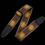 Levy's Leathers MPJG-SUN-BRN 2" sun design brown guitar strap