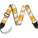 Fender 0990683000 Monogrammed Guitar Strap - White/Brown/Yellow - 2"