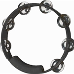 Rhythm Tech TC4018 8" True Colors Tambourine, Single Row, Black