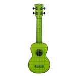 Kala KA-WMT-GN-S Jade Green Transparent Soprano Waterman Ukulele w/ Tote Bag