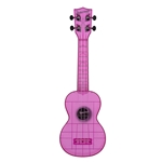 Kala KA-WMT-PL-S Amethyst Purple Transparent Soprano Waterman Ukulele w/ Tote Bag