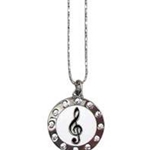 AM Gifts  N440 G-Clef Round Rhinestone Necklace