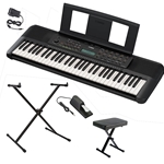 NW Music PSRE283PKGDLX 61-Key Portable Keyboard with Deluxe Pedal, X-Stand & Bench