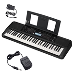 NW Music PSRE383+PEDAL 61-Key Portable Keyboard with Sustain Pedal