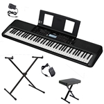 NW Music PSREW320PKG 76-Key Portable Keyboard with Sustain Pedal, X-Stand & Bench