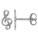 Itsy Bitsy EP0134280 Treble Clef Sterling Silver Earrings - Small