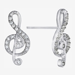 Silver Treasures T3031030Z Sterling Silver Treble Clef Earrings - Small