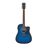 Ibanez PF50CEOBH PF Series Acoustic-Electric Guitar, Transparent Blue Sunburst