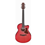 Ibanez AAM50CECRO Acoustic - Electric Guitar - Open Pore Coral Red Burst