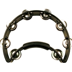 Rhythm Tech RT1010 Tambourine,1/2 Moon, Double Row, Black