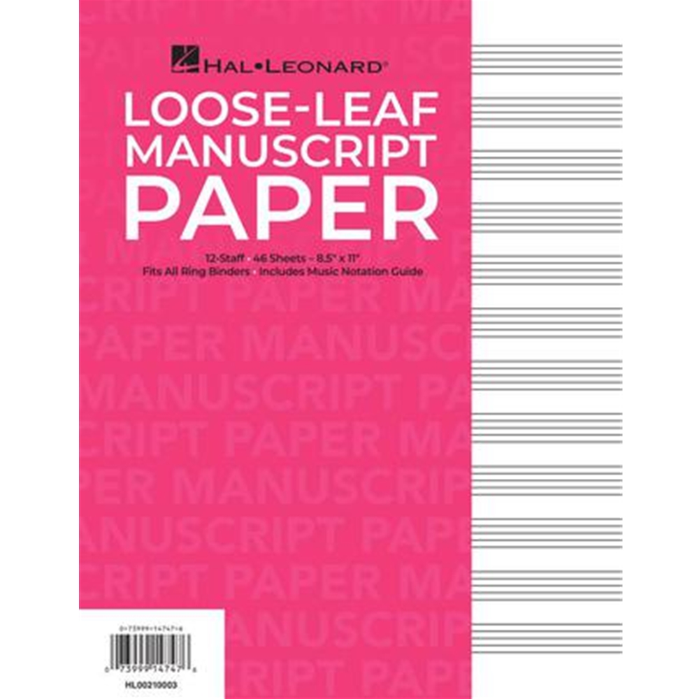 Standard Loose Leaf Manuscript Paper (Pink Cover)