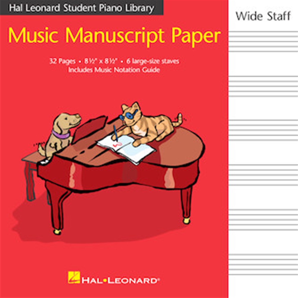 Student Piano Library Music Manuscript Paper - Wide Staff