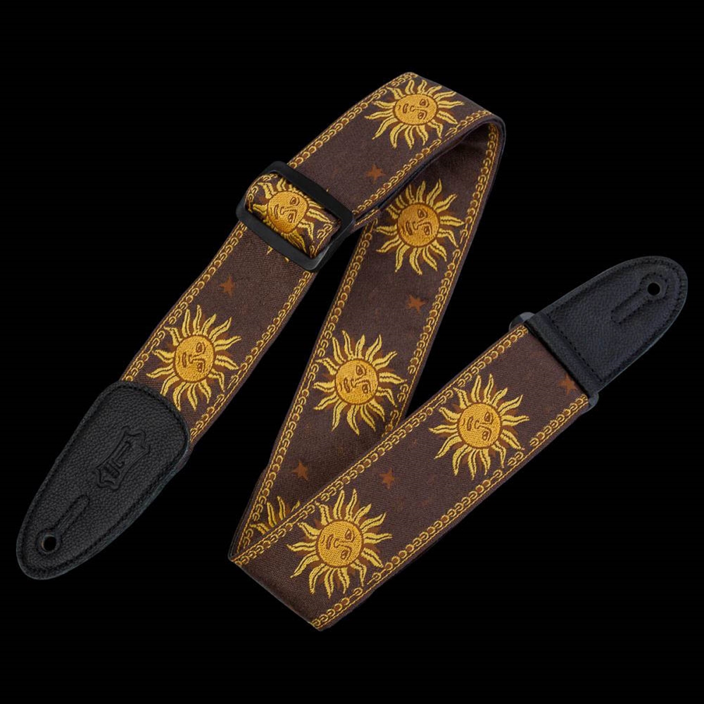 Levy's Leathers MPJG-SUN-BRN 2" sun design brown guitar strap