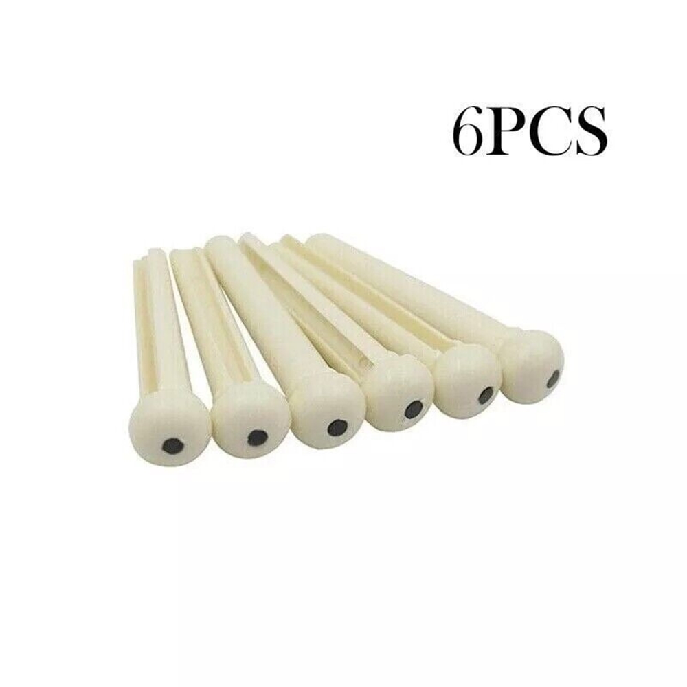 Planet Waves PWPS12 Plastic Bridge Set - Ivory w/Black Dot