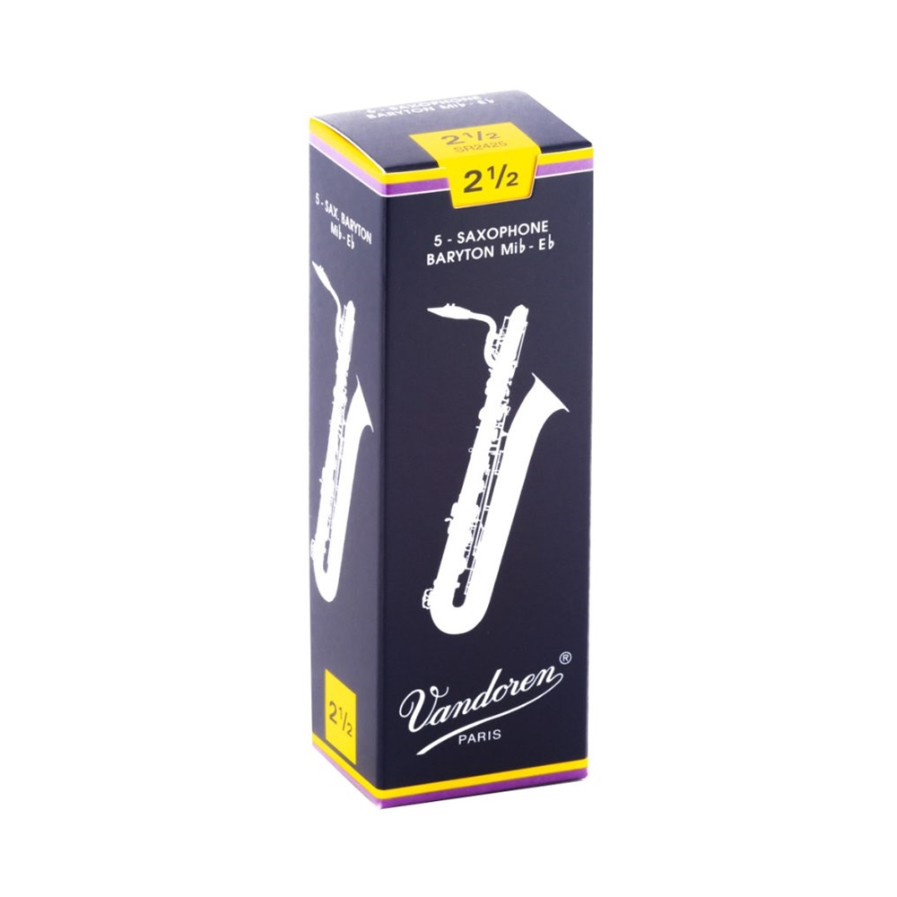 Vandoren SR2425 Traditional Baritone Saxophone Reed 2.5 (Box/5)