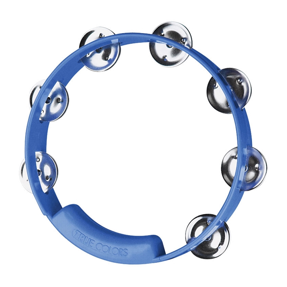 Rhythm Tech TC4048 8" True Colors Tambourine, Single Row, Blue