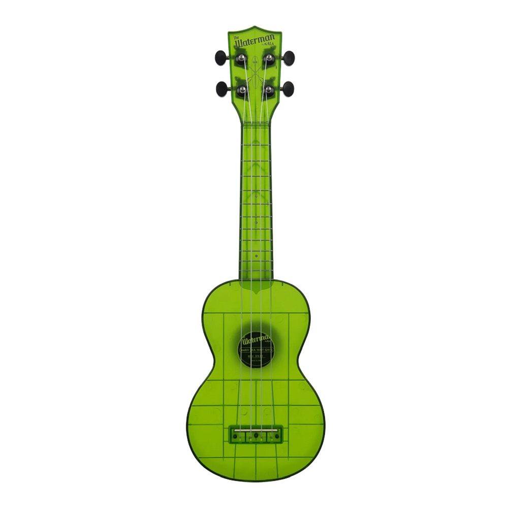 Kala KA-WMT-GN-S Jade Green Transparent Soprano Waterman Ukulele w/ Tote Bag