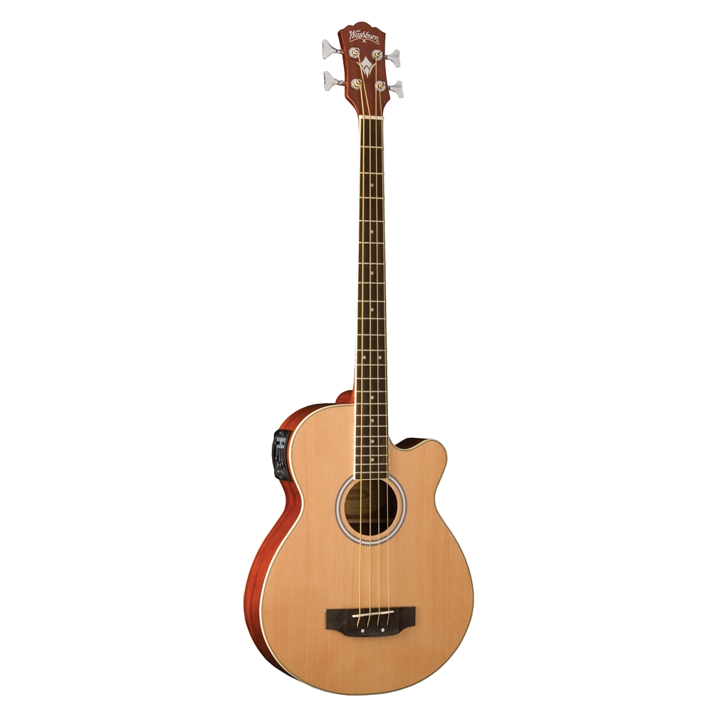 Washburn AB5K-A-U Cutaway Acoustic Electric Bass-Natural