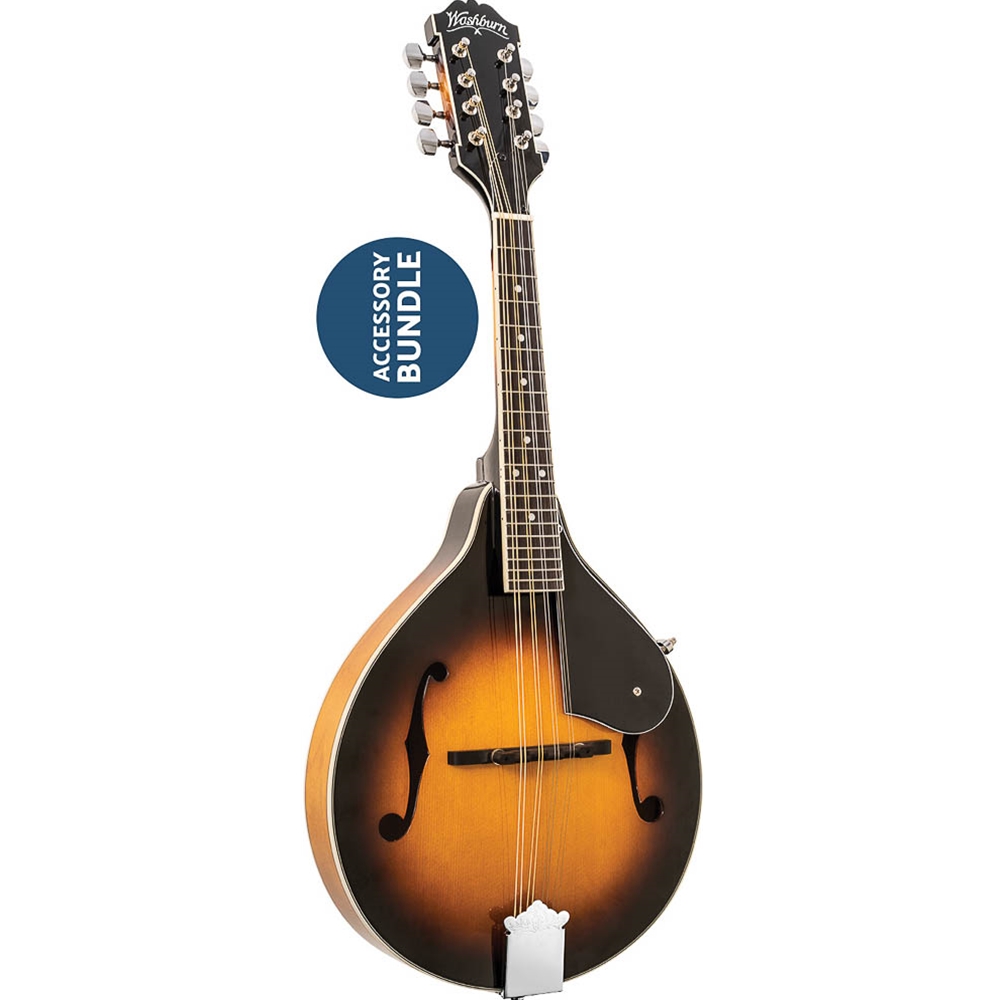 Washburn M1K-A-U A-style Mandolin Pack with gig bag/strap/picks/pitch pipe