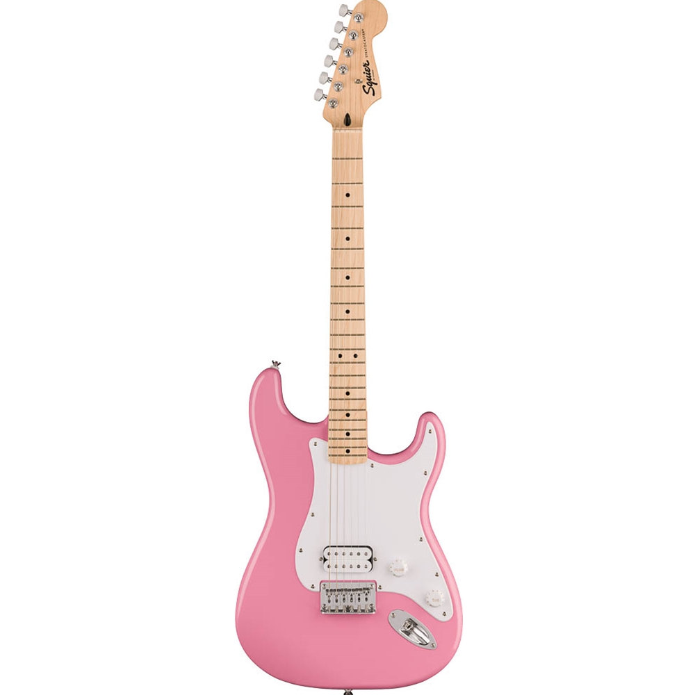 0373302555 Squier Sonic® Stratocaster® Electric Guitar HT H - White Pickguard - Flash Pink