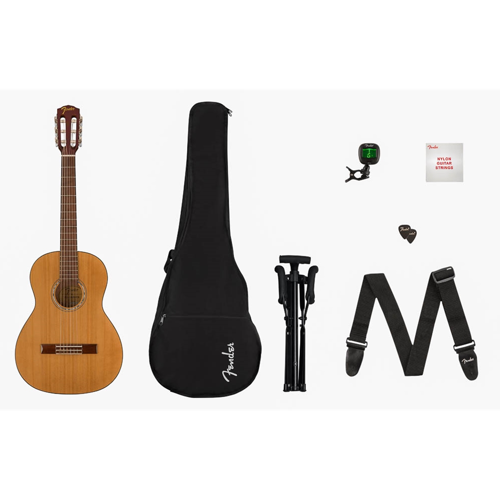 Fender 0971170521 3/4 Acoustic Guitar Starter Pack, Nylon String - Natural