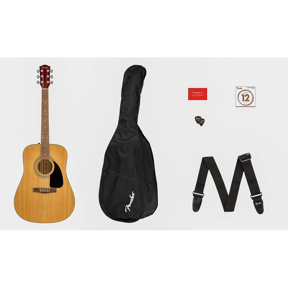 Fender 0971210721 FA-115 Dreadnought Acoustic Guitar  Pack - Natural