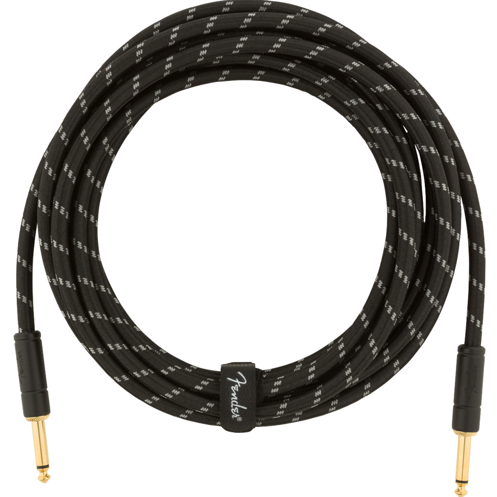 Fender 0990820083 Deluxe Series Instrument Cable - Straight/Straight - 15' - Black Tweed