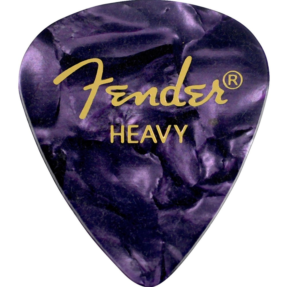 Fender 1980351976 Premium Celluloid 351 Shape Picks, Heavy, Purple Moto, 12-Pack