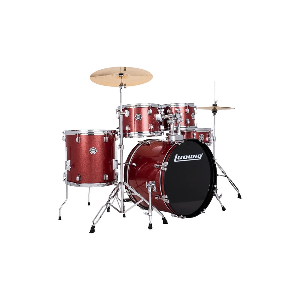 Ludwig LC19514 Accent Live 5-Piece Red Sparkle Complete Drum Set