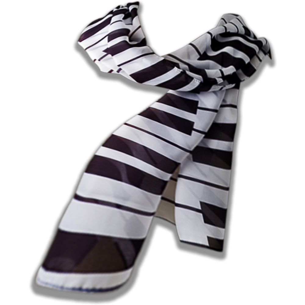 AM Gifts  56457 Black/White Keyboard Chiffon Scarf