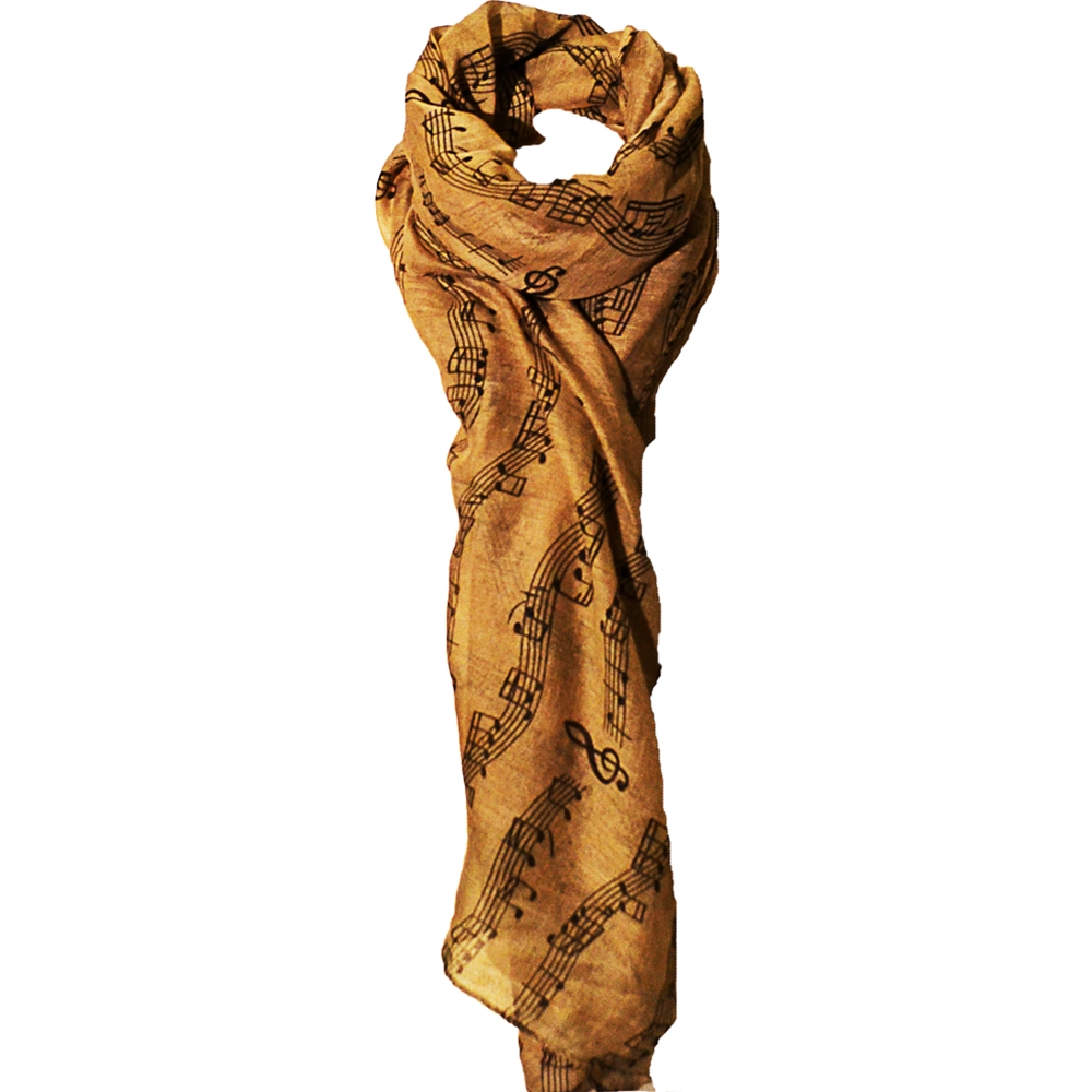 AM Gifts  56468C Beige Music Staff Scarf