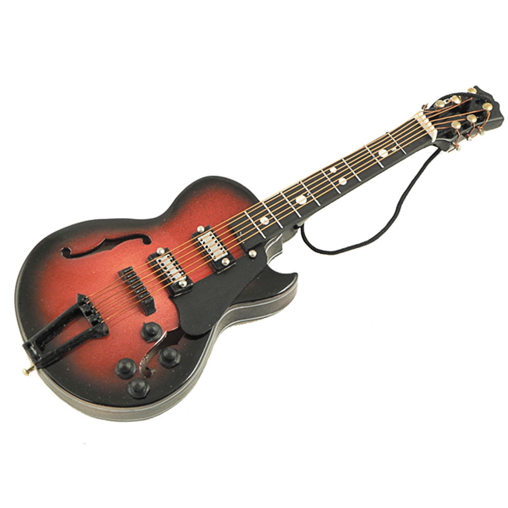 AM Gifts  39110 Brown LP Hollow Body Guitar Ornament