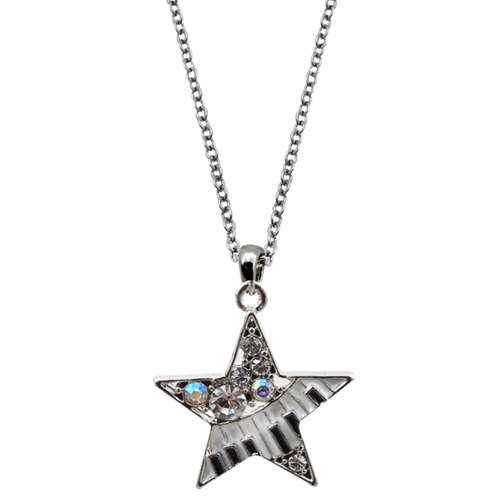 AM Gifts  N477 Keyboard Star Rhinestone Necklace