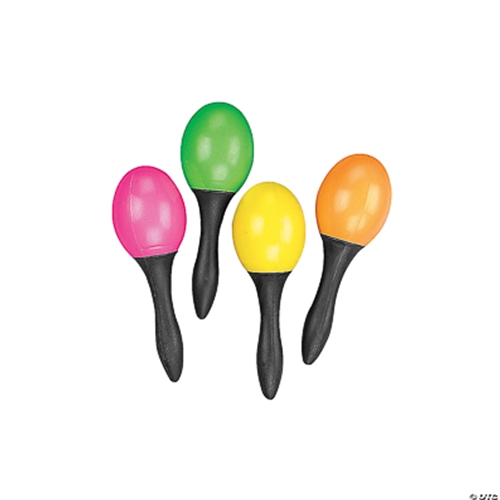 NW Music 12/2067 Festive Neon Maraca Pair - Colors May Vary