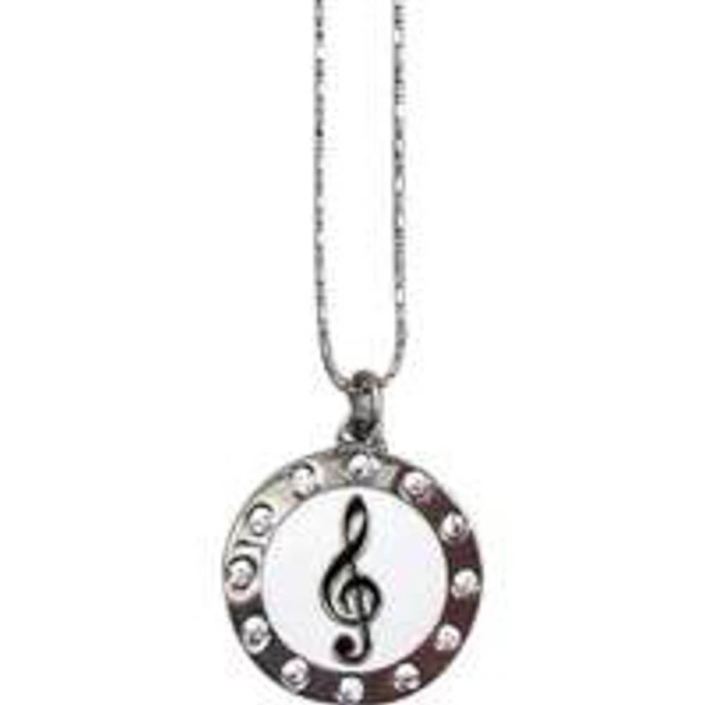 AM Gifts  N440 G-Clef Round Rhinestone Necklace