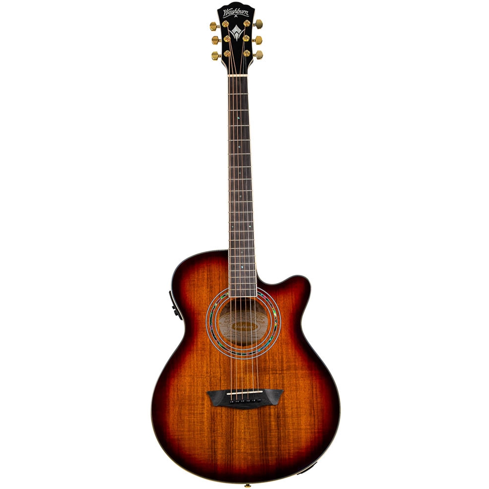 Washburn EA55G-A-U Festival Mini Jumbo Koa Acoustic Electric Guitar