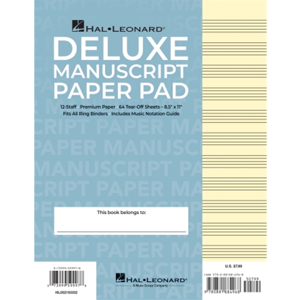 NW Music Center Manuscript Paper Deluxe Pad