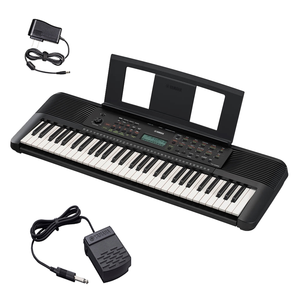 NW Music PSRE283+PEDAL 61-Key Portable Keyboard with Sustain Pedal