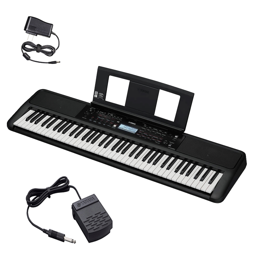 NW Music PSREW320+PEDAL 76-Key Portable Keyboard with Sustain Pedal