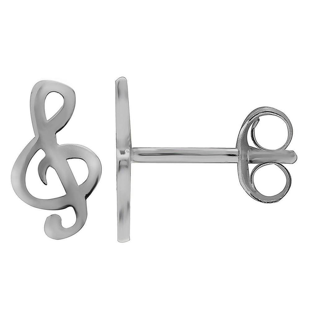 Itsy Bitsy EP0134280 Treble Clef Sterling Silver Earrings - Small