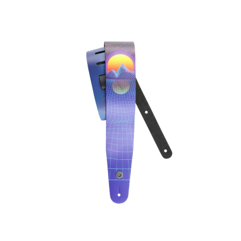 Planet Waves 25RUN80 Outrun Printed Leather Guitar Strap, Sunset