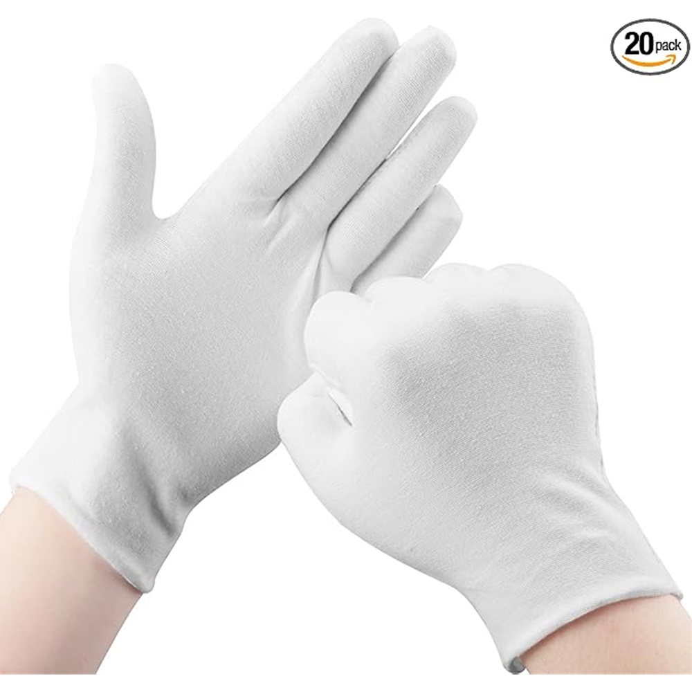 Antigua Winds 1002L Marching Band Gloves, White Cotton, Large (1 Pair)