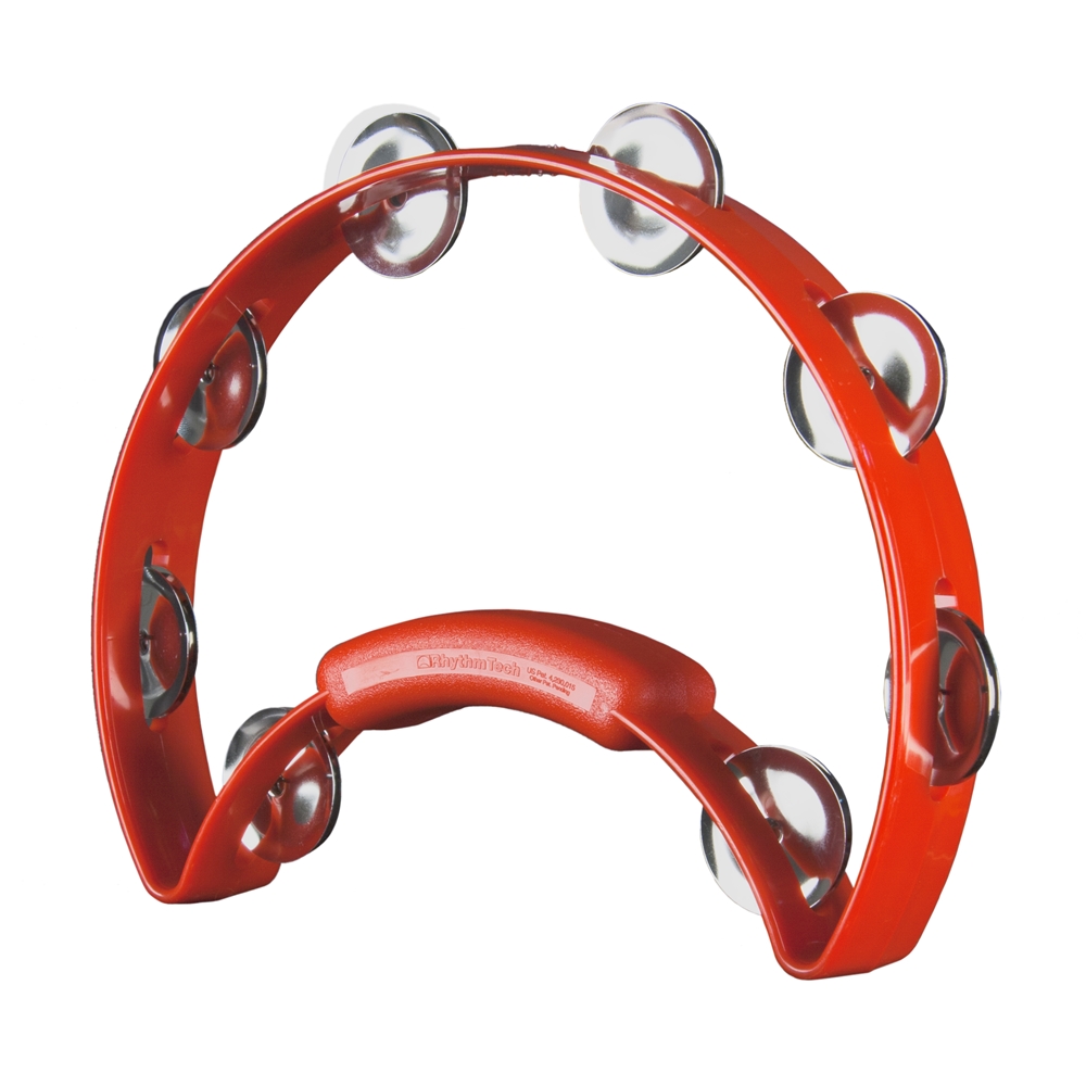 Rhythm Tech RT1230 Solo Tambourine with Nickel Jingles, Red